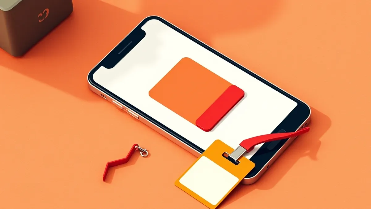 Illustration: A sleek smartphone rests on a wooden desk, displaying a blank scheduling app interface with a single prominent button.