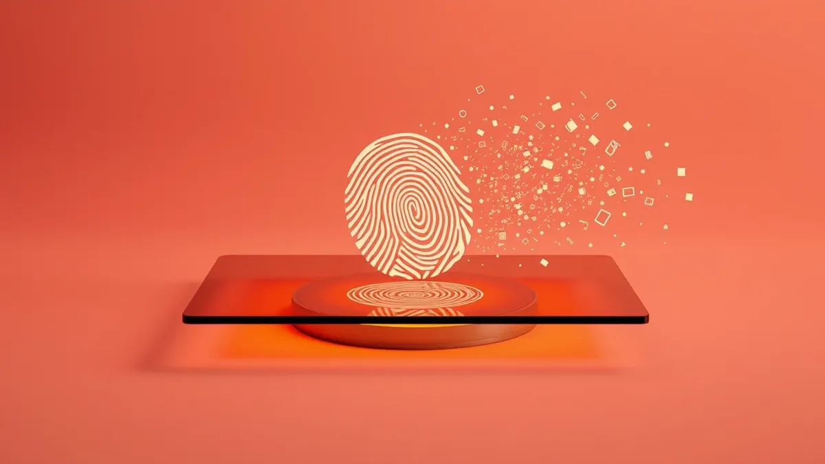 Illustration: A transparent glass pane sits above a glowing sensor plate.