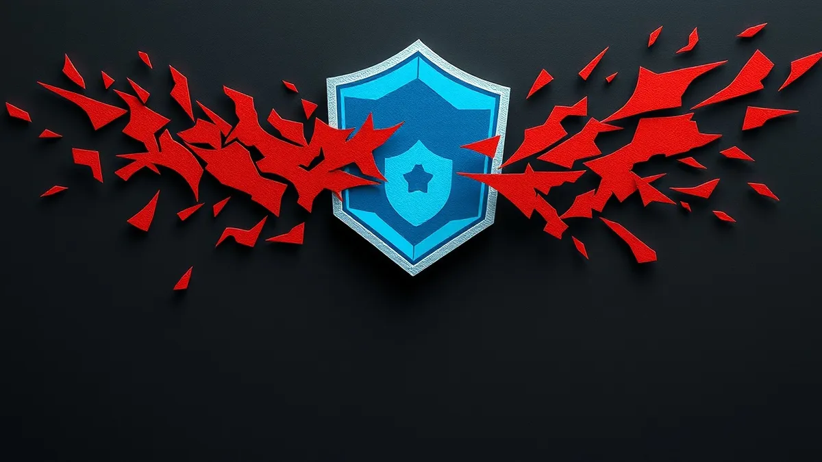 Illustration: A translucent blue software process floats suspended in a dark void.