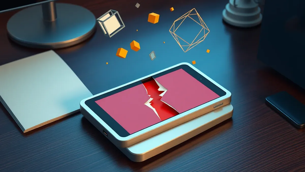 Illustration: A sleek, silver command-line interface tool sits on a dark wooden desk, its surface reflecting a soft blue light.